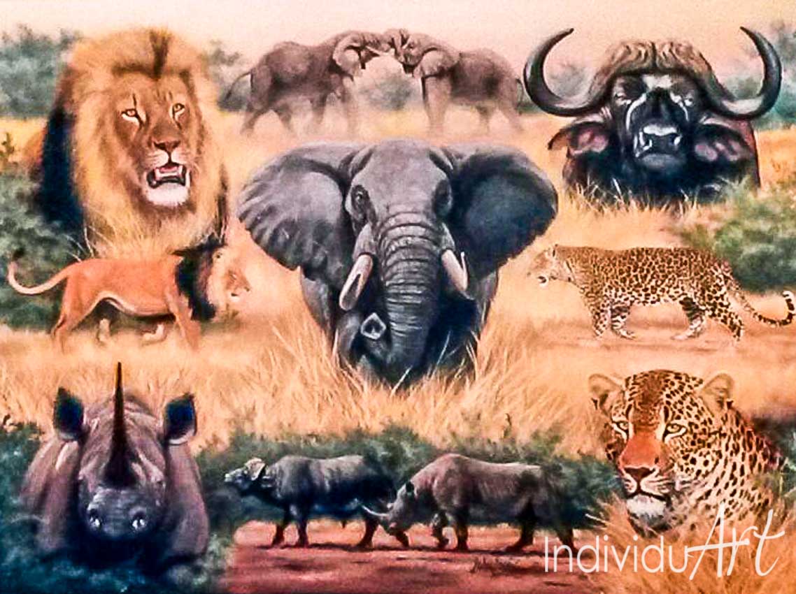 Big Five game - Oil Painting