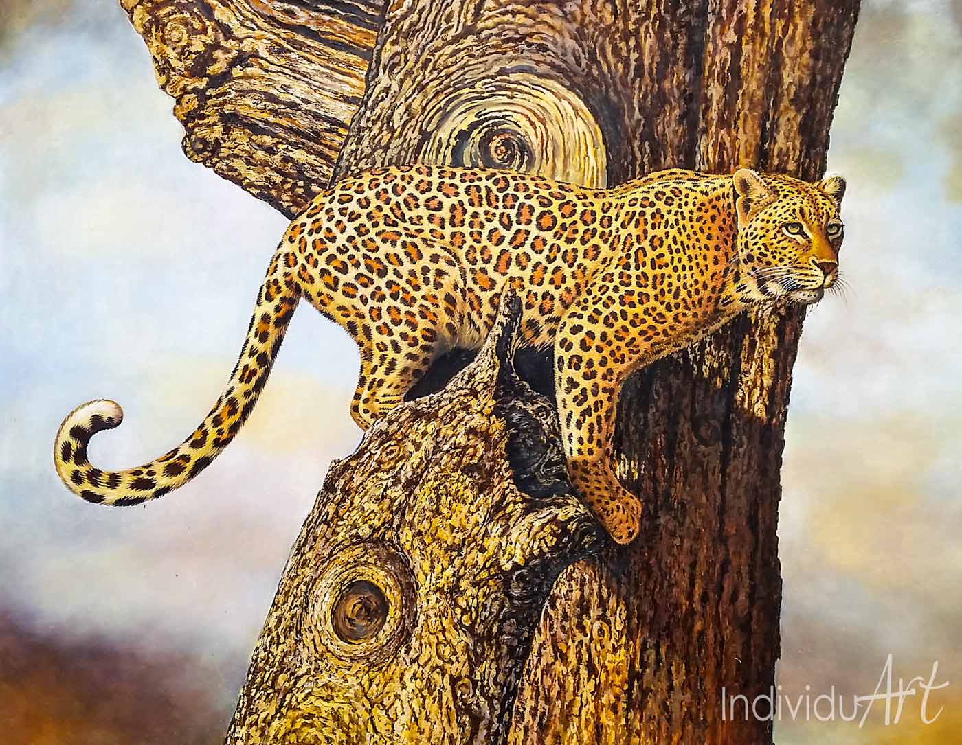 Leopard-oil painting