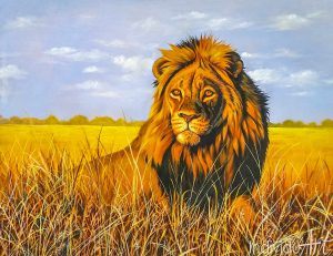 Lion oil painting